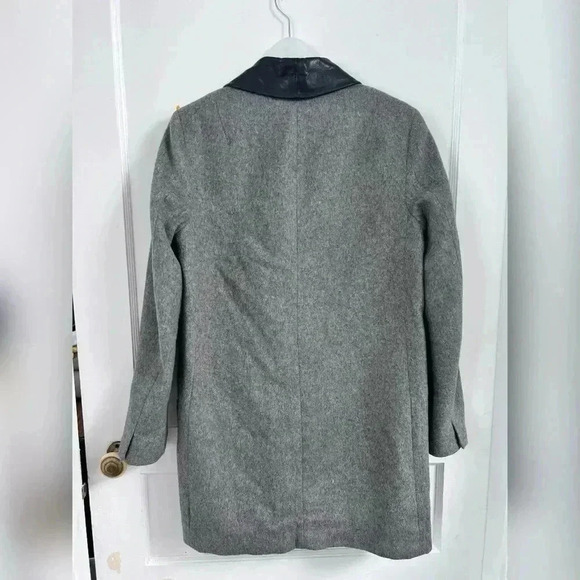 All Saints Aiva Savona Gray Wool & Leather Trim Jacket Size 8 $428 - Picture 6 of 7